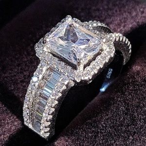 💯 NEW 925 STERLING SILVER ENGAGEMENT DIAMOND RING